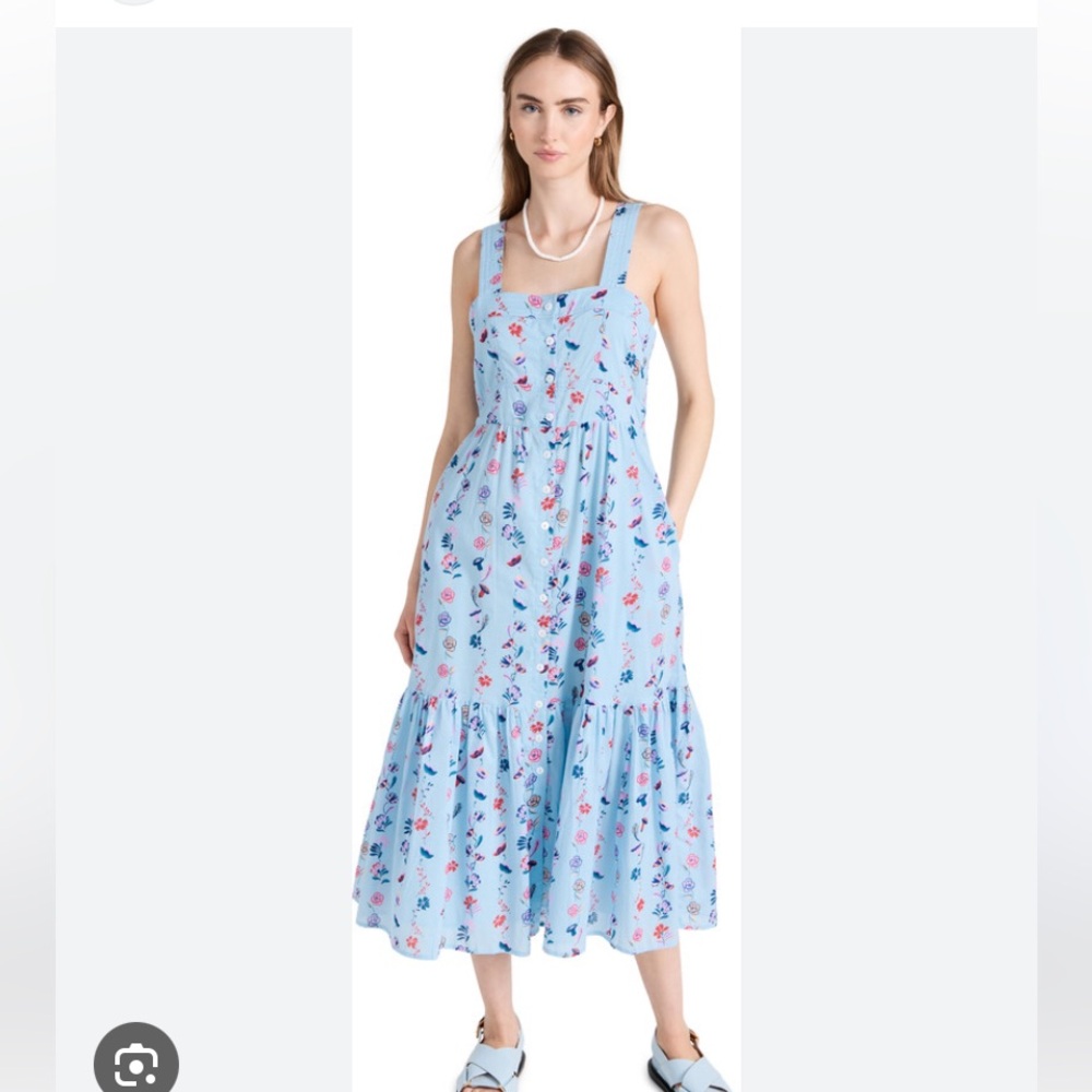 NWT Banjanan Helena Dress - blue floral misty, small